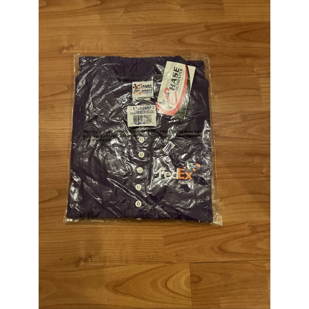 Vtg Chase Authentics Nascar Women's Polo Shirt "Fedex Racing" Size M Purple